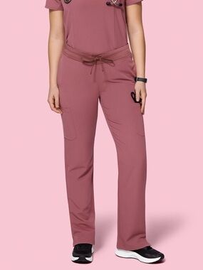 Mandala Women’s 9-Pocket Cargo Pants Scrubs - Mauve